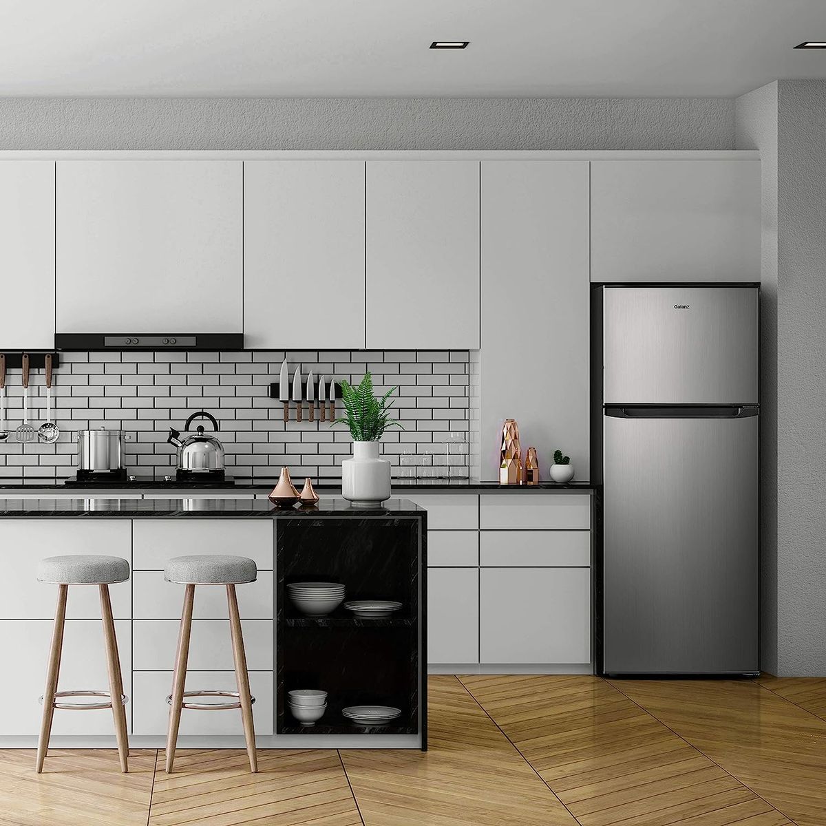refrigerator with top freezer